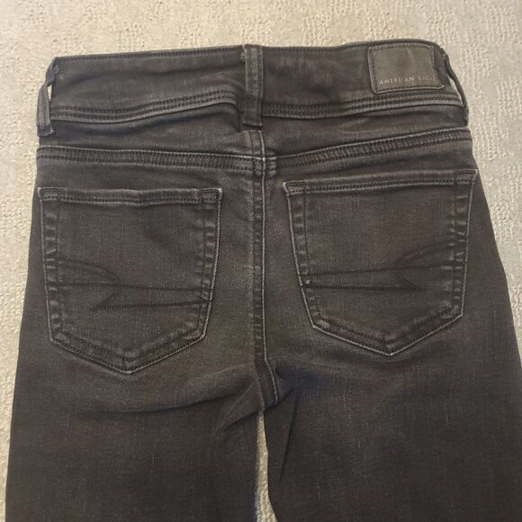 American Eagle Womens 000  Jeans Kick Boot Stretch Low Rise Black - Picture 5 of 10